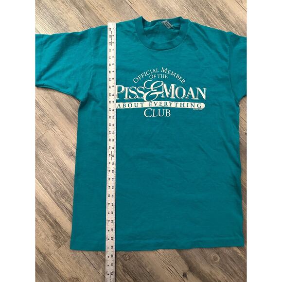 Vtg Funny Shirt Piss & Moan About Everything Club Men Large Joke Studio 4 East - Picture 3 of 7